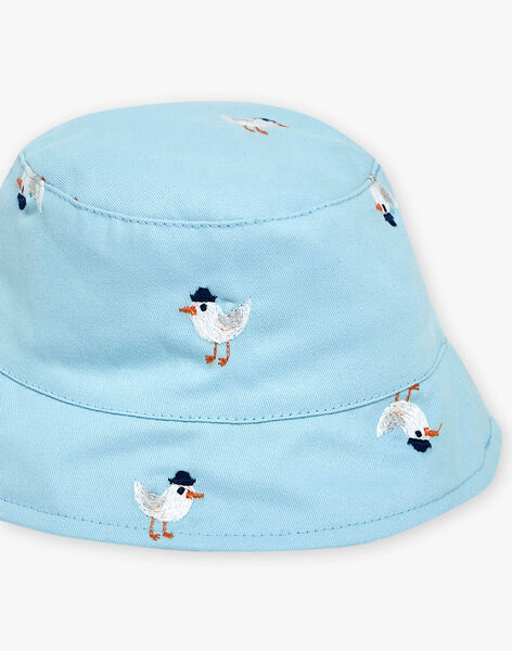 Bob bleu ciel en twill à imprimé oiseau FAYKAR / 23E4BGR1CHA020
